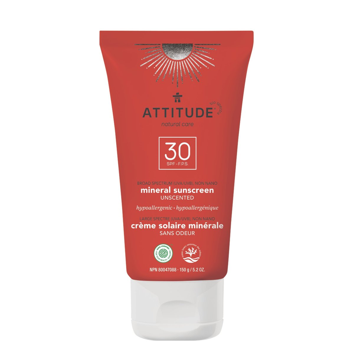 Attitude SPF30 Mineral Sunscreen Unscented